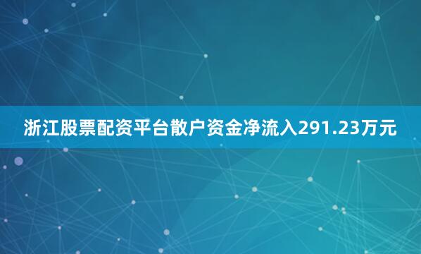 浙江股票配资平台散户资金净流入291.23万元